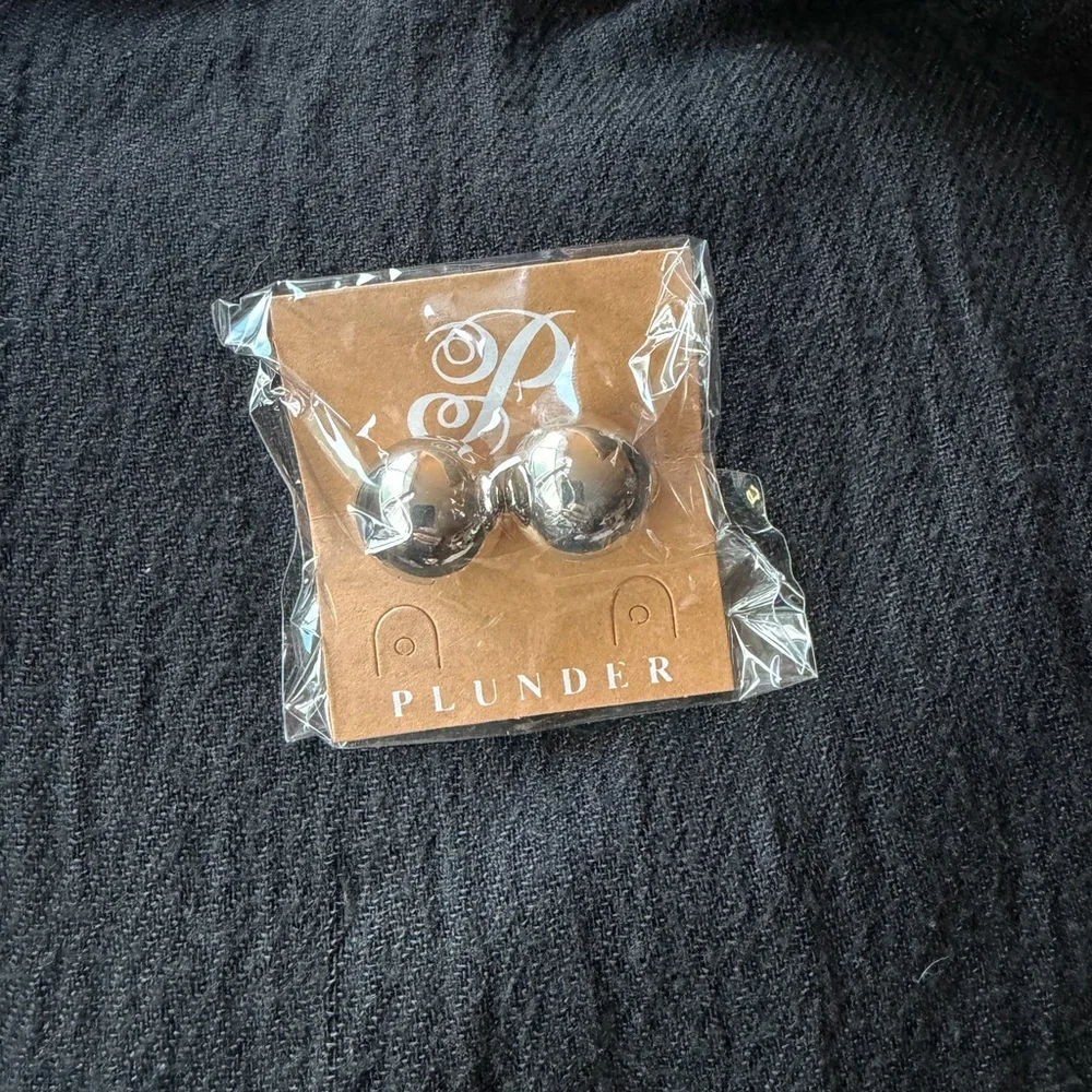‼️NWT Plunder Metallic Silver Ball Earrings